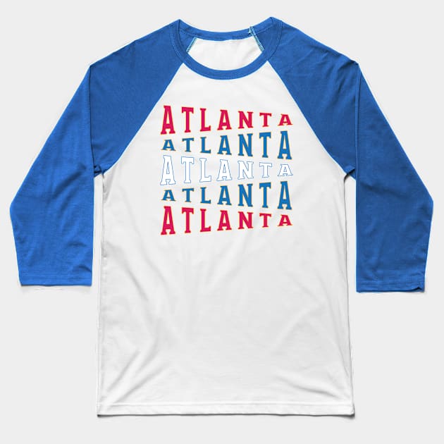 TEXT ART USA ATLANTA Baseball T-Shirt by LAVA-ROMA-NOVA